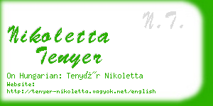 nikoletta tenyer business card